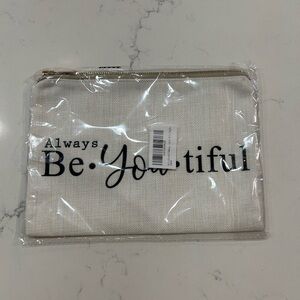 Amazon Cream and Black Inspirational Pouch - NWT
